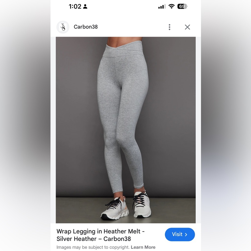 Carbon38 light blue Heather Melt Silver blue Wrap Leggings